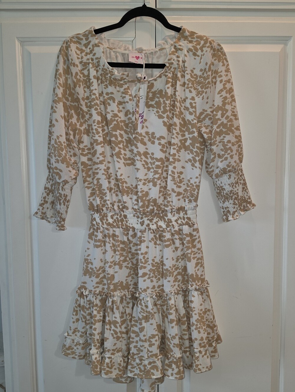 Buddy Love Tan And  Cream Patterned Dress Size XS